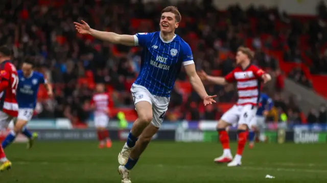 Cardiff City's Dylan Lawlor celebrates