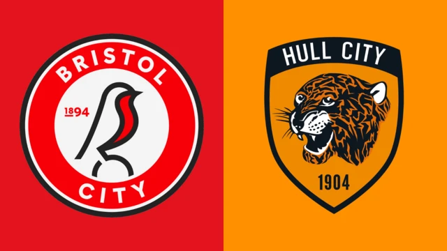 Side-by-side of Bristol City and Hull City club badges