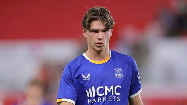 Everton midfielder Tyler Dibling