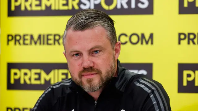 ABERDEEN, SCOTLAND - OCTOBER 31: Aberdeen Manager Jimmy Thelin during an Aberdeen press conference at Cormack Park, on October 29, 2024, in Aberdeen, Scotland.  (Photo by Mark Scates / SNS Group)