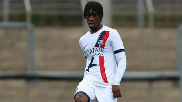 Hermann Malonga during a game for Paris St-Germain's youth team
