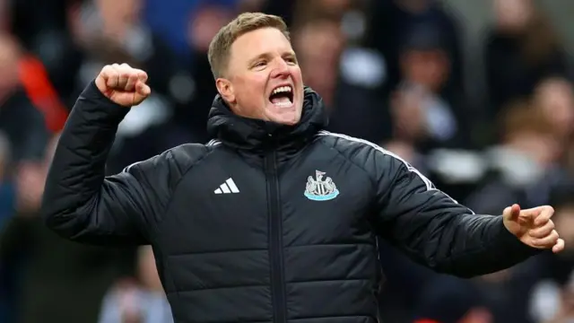 Eddie Howe celebrates win