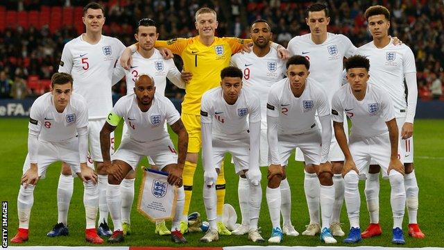 England squad against USA