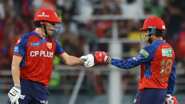 Cooper Connolly and Priyansh Arya punch gloves 