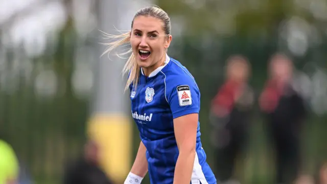 Cardiff City Women's Hannah Power in action last season