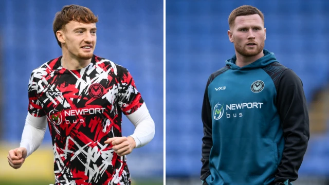 Newport County duo Michael Spellman (left) and Lee Jenkins (right)