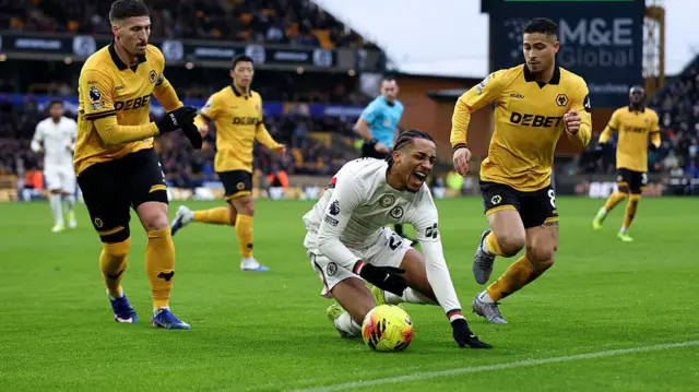 Joao Pedro wins a penalty for Chelsea