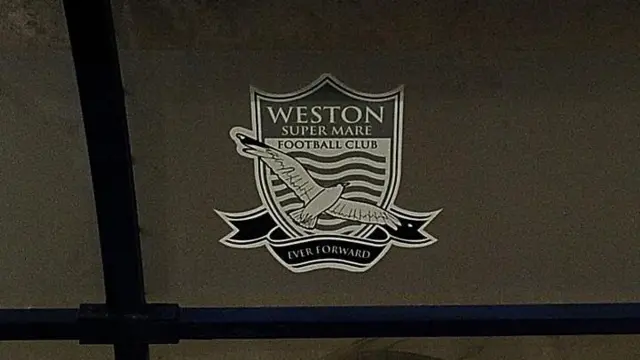 Weston-super-Mare club badge in dugout