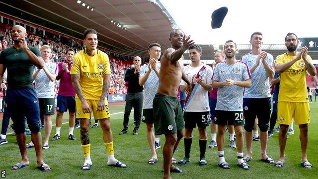 Fernandinho, who captained Manchester City at Southampton, threw his flip-flops into the crowd at the end of the game