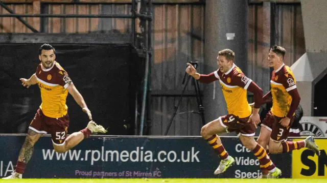 Motherwell players celebrate