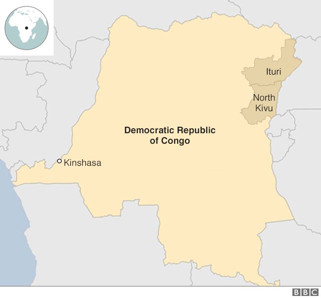 A map of DR Congo