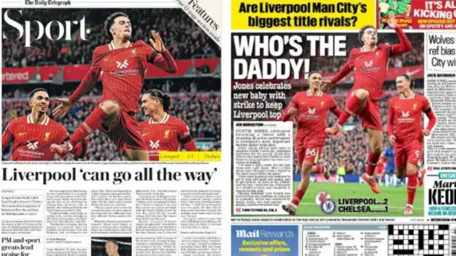 The Daily Telegraph and Daily Mail back pages