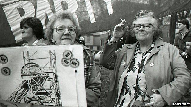 Rally in Cardiff during the miners' strike in 1984