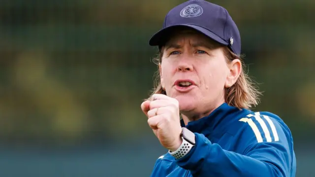 Scotland Head Coach Melissa Andreatta during a Scotland Women's National Team training session at the Oriam