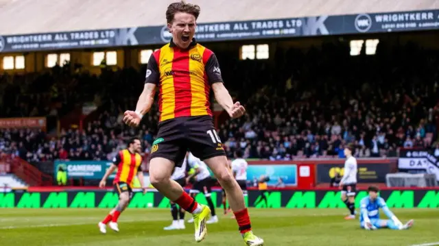 Logan Chalmers celebrates with Partick Thistle