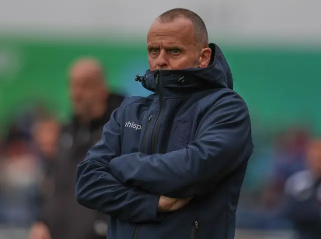 Rodney McAree during Dungannon's 4-1 defeat at the Showgrounds