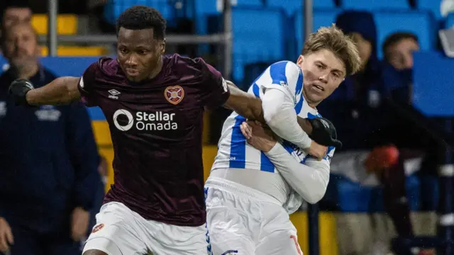  Hearts' Musa Drammeh and Kilmarnock's Finlay Murray