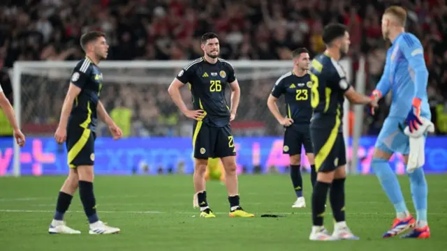 Scotland's Scott McKenna looks dejected