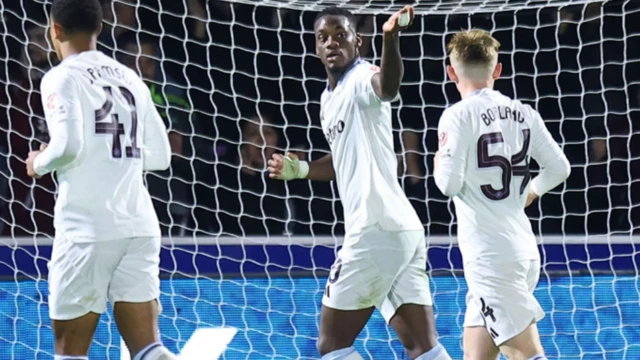 Jhon Duran celebrates scoring for Aston Villa against Wycombe