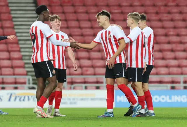 Josh Robertson with Sunderland team mates