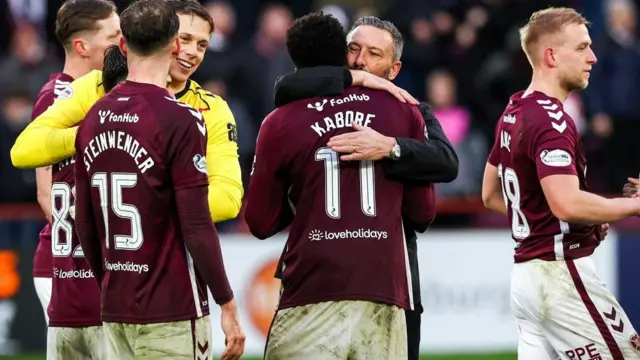 Hearts celebrate together