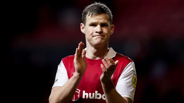 Bristol City's Rob Atkinson applauds the club's supporters