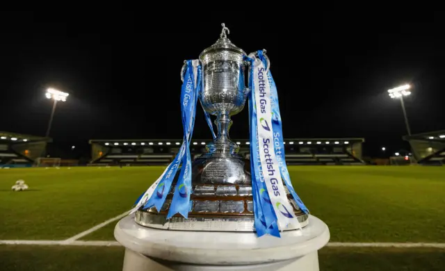 The Scottish Cup trophy during a Scottish Gas Men's Scottish Cup match between St Mirren and Hearts at the SMiSA Stadium,