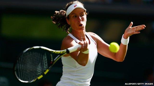 Johanna Konta of Great Britain in action