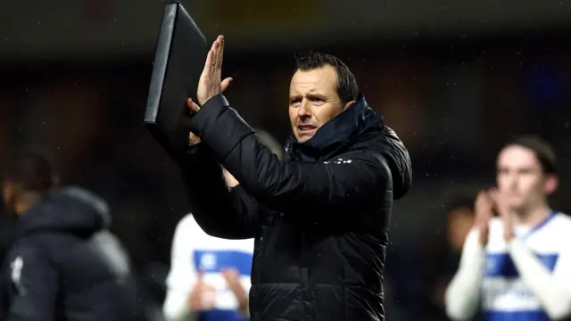 QPR head coach Julien Stephan applauds fans