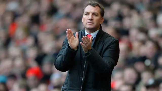 Brendan Rodgers on the touchline during his spell as Liverpool manager