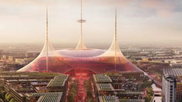 Architects Foster and Partners created the designs for a new 100,000 capacity stadium for Manchester United
