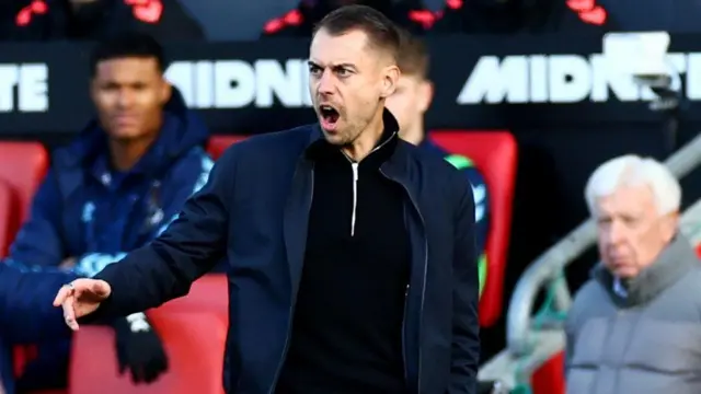 Southampton head coach Tonda Eckert shouts on the touchline during the 1-1 draw with Coventry