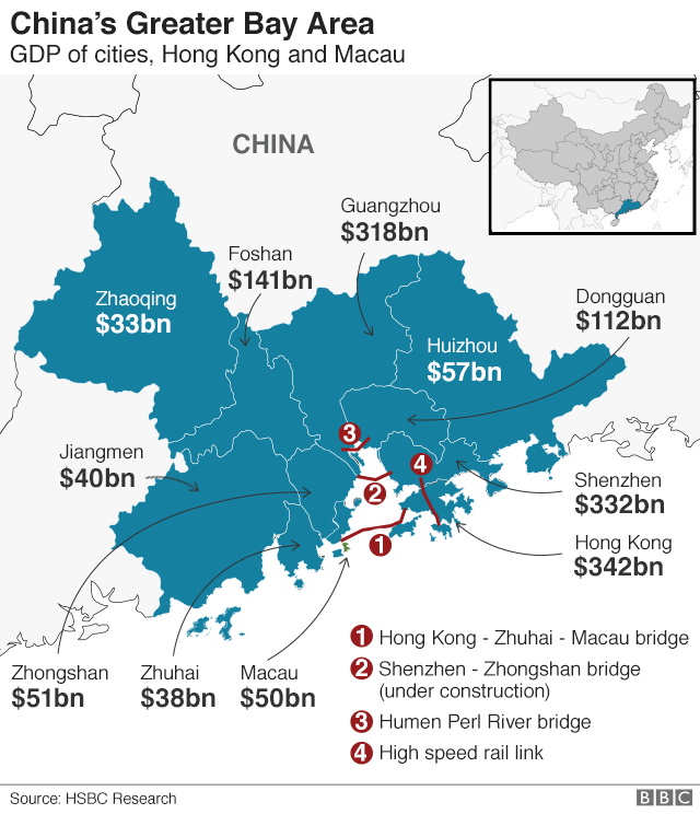 China Greater Bay area map