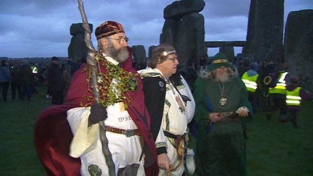 Crowds gather for winter solstice