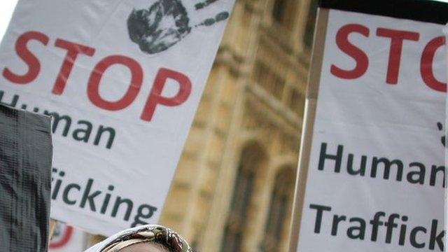 Demo outside parliament on Anti-slavery Day 2013