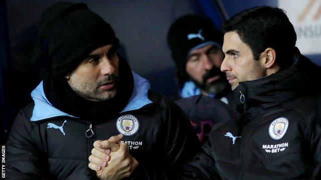 Mikel Arteta and Pep Guardiola