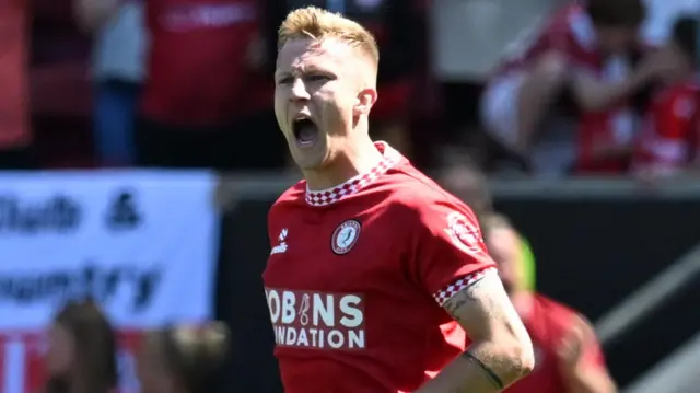 Bristol City's Ross McCrorie celebrates scoring against Preston