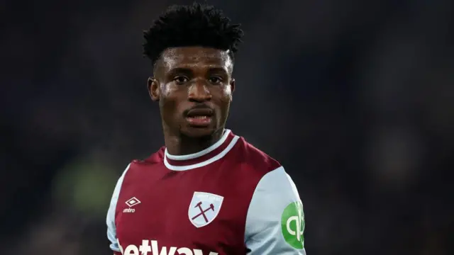Mohammed Kudus in action for West Ham