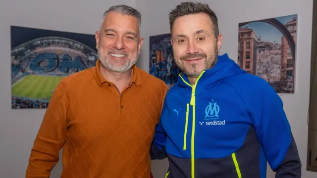 Roberto de Zerbi and Guillem Balague smiling