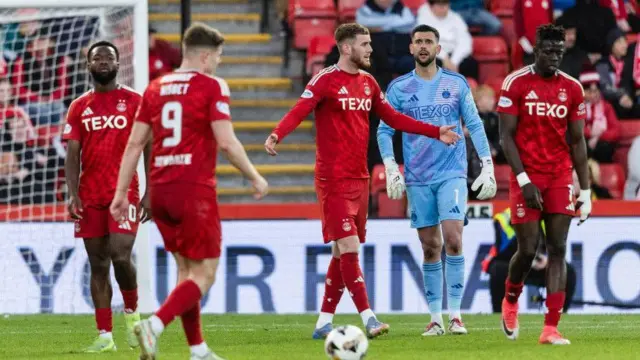 Aberdeen players look dejected