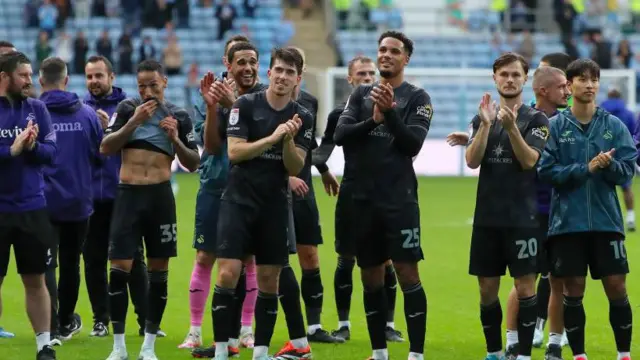 Swansea celebrate win 