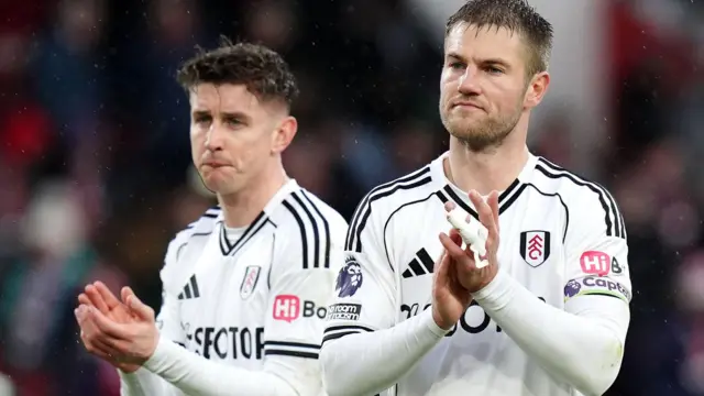 Joachim Andersen applauds Fulham supporters