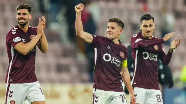 Hearts enjoy a six-point lead at the top of the Premiership