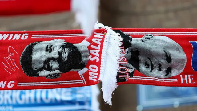 Mo Salah and Arne Slot scarves