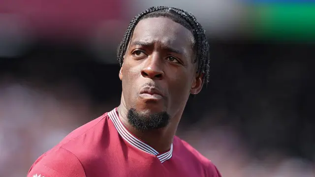 Axel Disasi looking into the crowd after West Ham's relegation