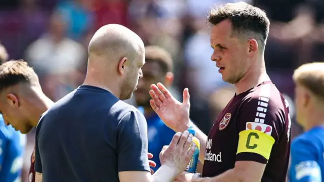 Lawrence Shankland, who has scored 59 Hearts goals, may have to wait until after Thursday to make his 100th appearance for the club