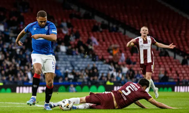 Rangers' Cyriel Dessers and St Johnstone's Jack Sanders