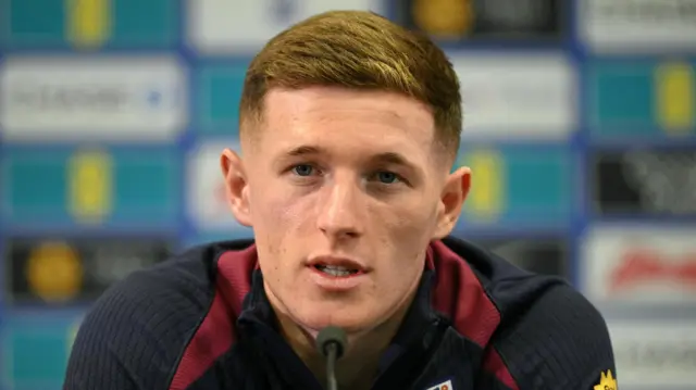 Elliot Anderson in a pre-match news conference