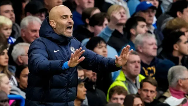 Chelsea FC head coach Enzo Maresca gestures