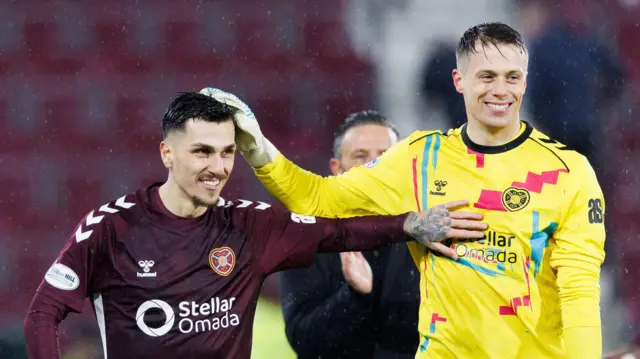Alexandros Kyziridis and Alexander Schwolow celebrate